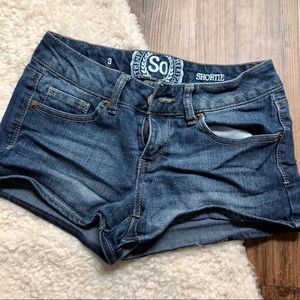 Denim short shorts